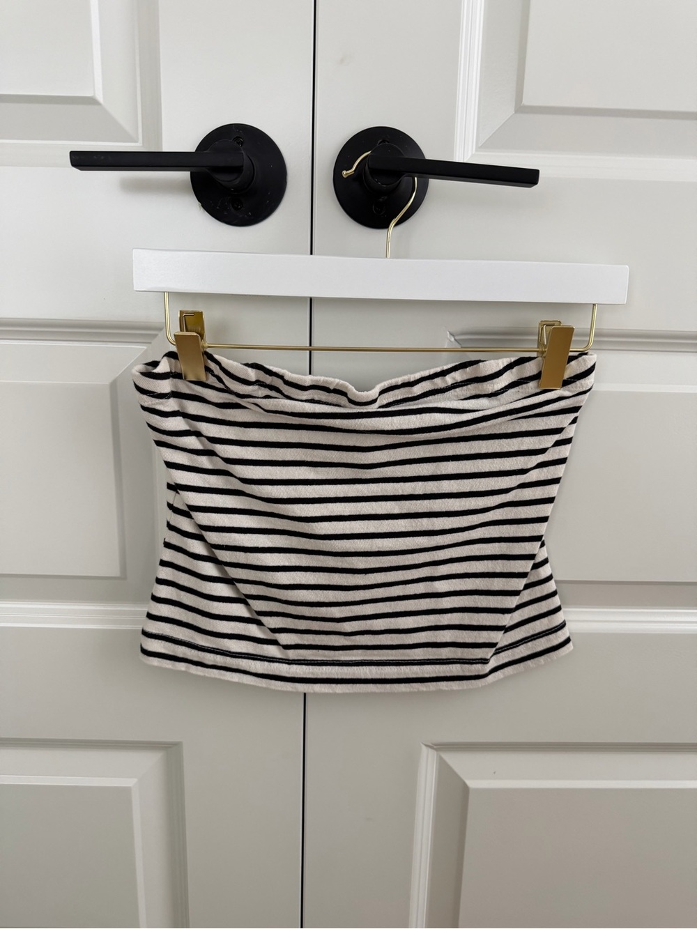Free People Striped Tube Top - Black & Cream